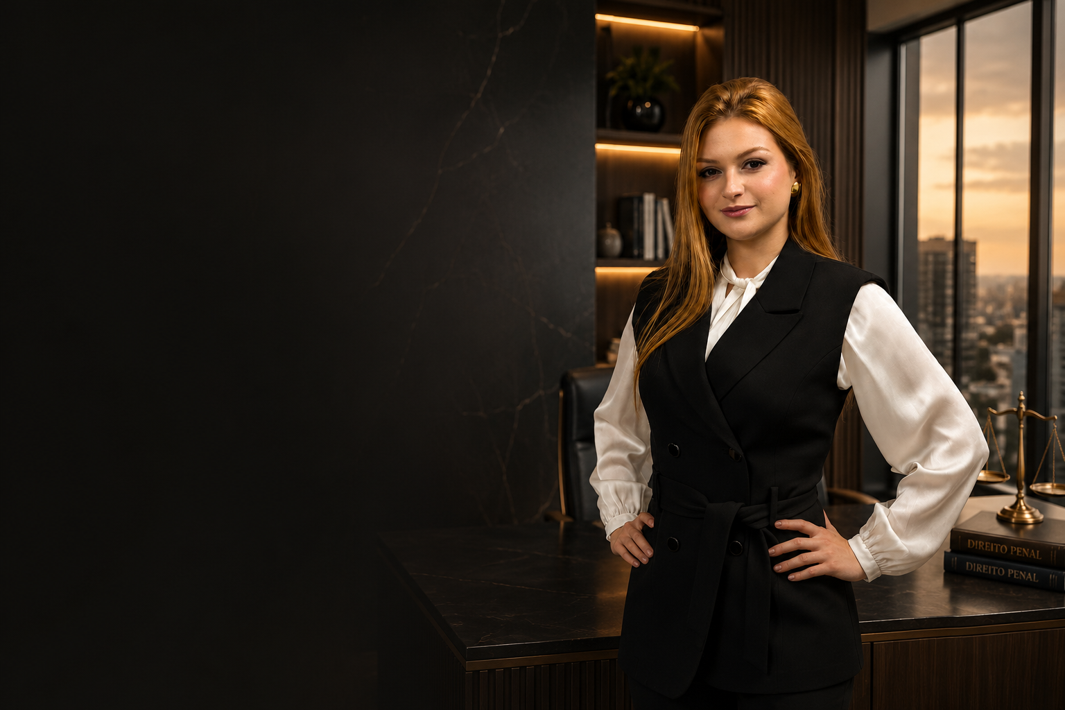 Bruna Helena Martinez, advogada, em seu escritório